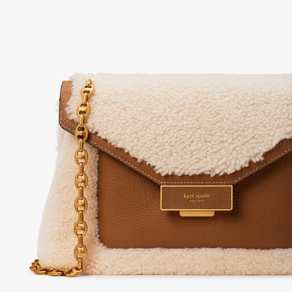 ♠️Kate Spade Gramercy Shearling Medium Convertible Flap Shoulder Bag NWT - Picture 3 of 9
